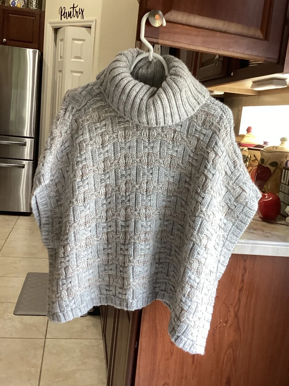 GAP Chunky Knit Cowl Neck Sweater - Gray and Cream